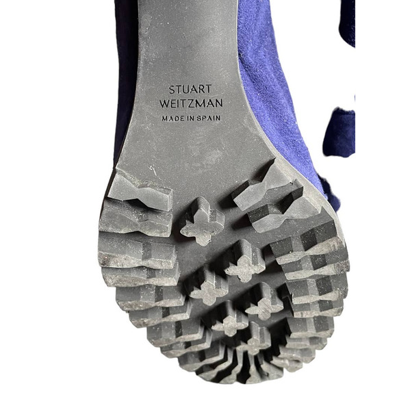 NWOT Stuart Weitzman Womens Lace-Up Shackleton Boots Size 6.5US Navy Blue - Picture 9 of 11